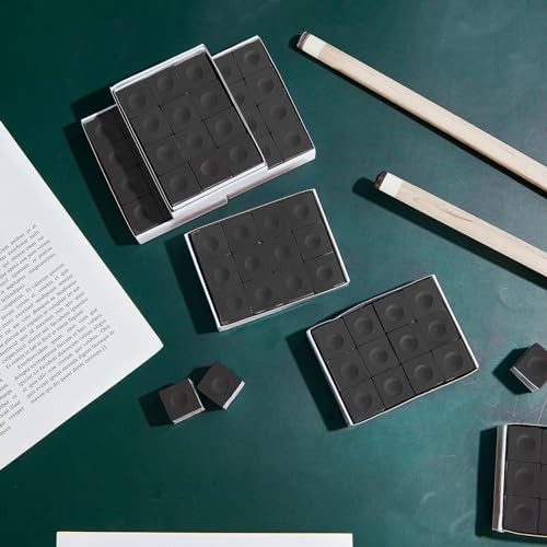 Black Pool Cue Chalk Cubes - 72 Pieces for Billiard & Pool Practice