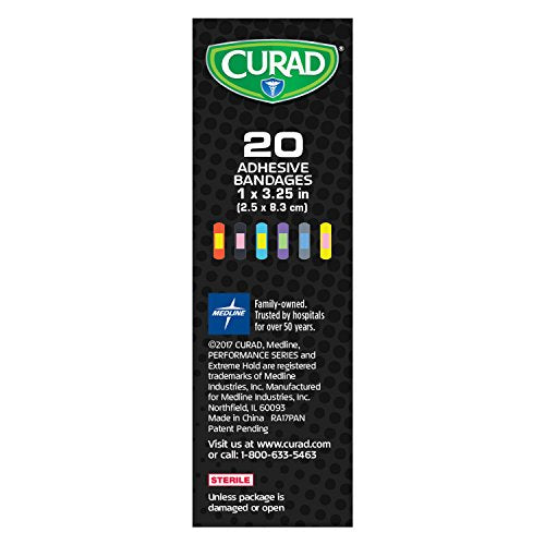 Performance Series Antibacterial Adhesive Bandages - 1 x 3.25 Inch, 20 Count