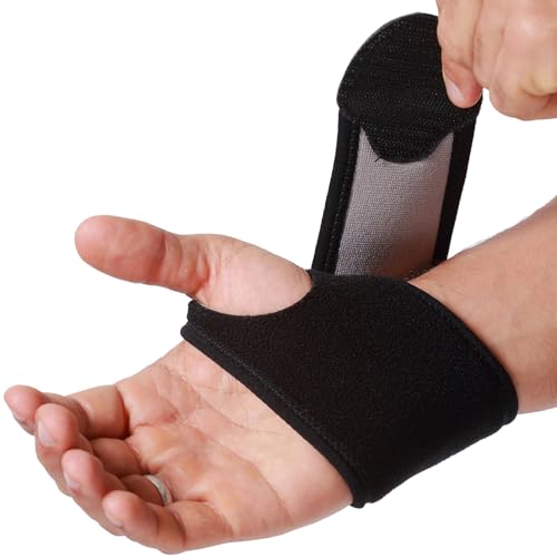 Breathable Elastic Wrist Support Band - Adjustable Compression Strap for Men Women Medium Black
