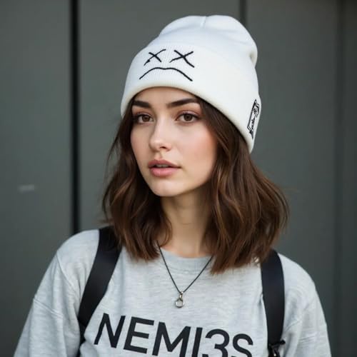 Fashion Beanie for Men Beanies Women,Warm Winter Hats for Men Embroidery Unisex Knit Hat Skull Cap