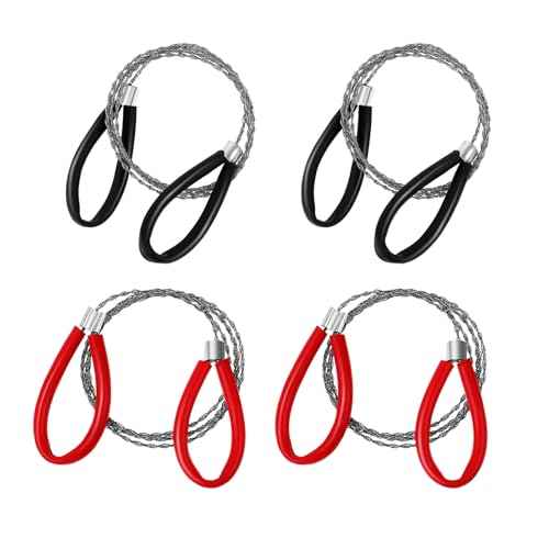 Stainless Steel Cable Saw, 4 PCS Mini Camping Saws Emergency Hand Pocket Survival String Rope Wire Saws Metal PVC Cable Cutting Saw for Home Hiking Hunting Camping, 27.56 Inch