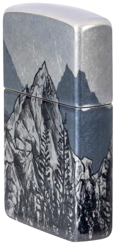 Zippo Outdoor Windproof Lighter - Chrome Mountain Sketch Variation