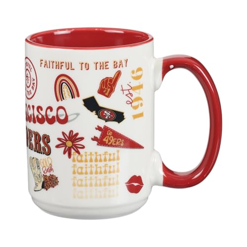 15oz Team Spirit Mug - San Francisco 49ers Officially Licensed, Game Day Coffee Cup - Spirit Mug Variation