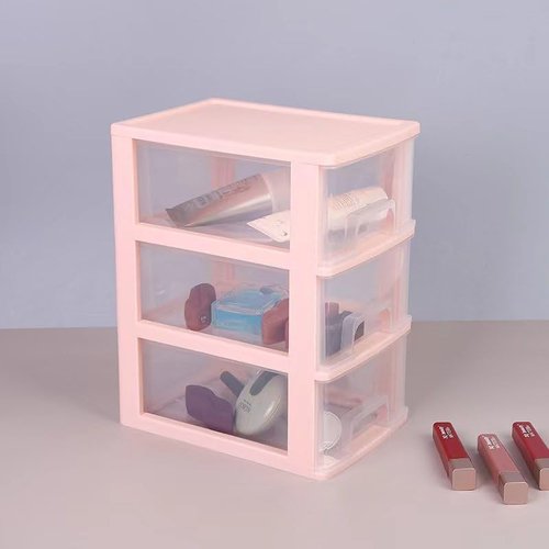 Gonice 3 Drawer Storage Organizer, White Plastic Drawer Storage, Small Desktop Organizer for Home, Office