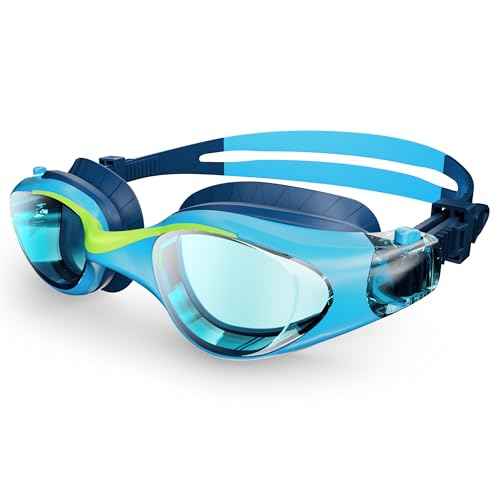 Swim Goggles for Kids 6-14, Anti-Fog UV Protection Clear Swimming Goggles, Leakproof Pool Swim Goggles for Boys Girls
