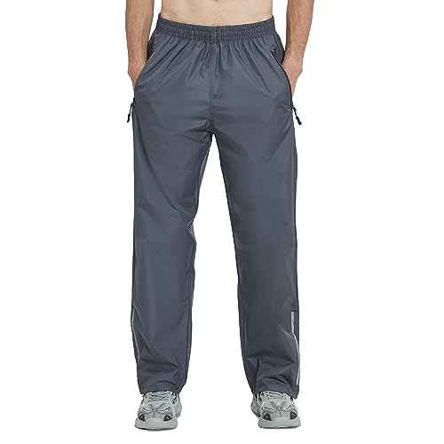 OURCAN Men's Rain Pants Waterproof Windproof Pants Breathable Lightweight Suitable for Rainy Outdoors, Hiking, Golf, Fishing