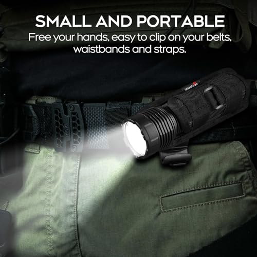 Rechargeable Tactical Flashlight 2200 Lumens with Holster for Police, Outdoors