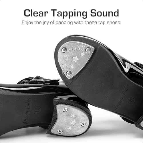 DREAM PAIRS Kids Tap Shoes for Girls Dance Shoes Boys Easy Strap Tap Mary Jane PU Leather for Toddler/Little Kid/Big Kid