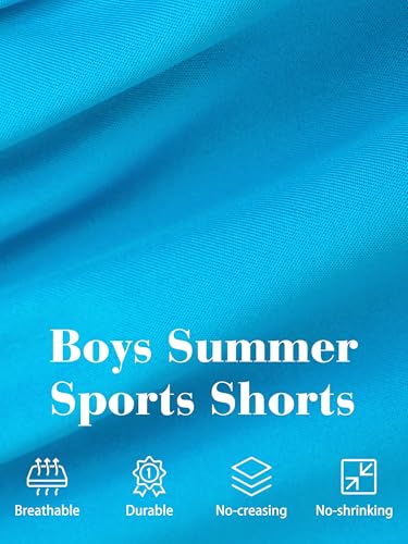 Resinta Toddler Boy Shorts 4-Pack Athletic Soccer Basketball Summer Pull-On, Black Navy Blue Orange Sky Blue 3T