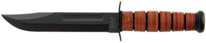 Ka-Bar 1220 US Army Straight Edge Fighting/Utility Knife with Leather Sheath , Beige, 7" Blade