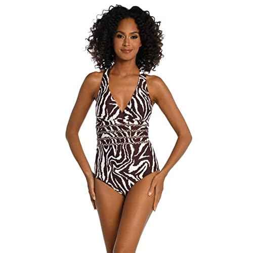 La Blanca womens Multi Strap Cross Back One Piece Swimsuit