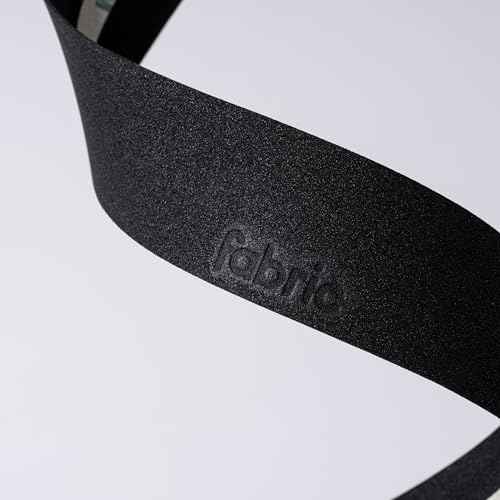 Fabric Logo Handlebar Tape - Road Bike Bar Tape with Handlebar Plugs and Finishing Strips - 200 x 3 cm - 2.5mm Thick Black