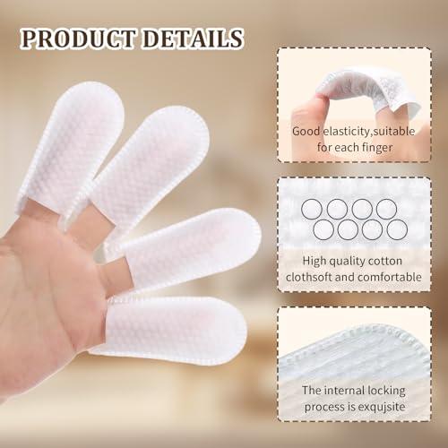 200 Pcs Cotton Finger Cots for Pet Grooming and First Aid, Breathable & Wear-Resistant