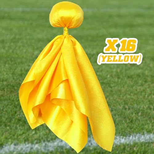 16 Pack Yellow Penalty Flags for Football and Lacrosse Referee Games