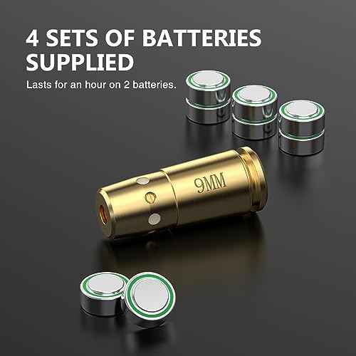 EZshoot Bore Sight Laser 9mm/ 223 5.56mm/ 30-06/25-06/270 /300BLK 7.62x35mm/ 6.5CM/ 12 Gauge Cal Red Laser Boresighter with Extra Batteries