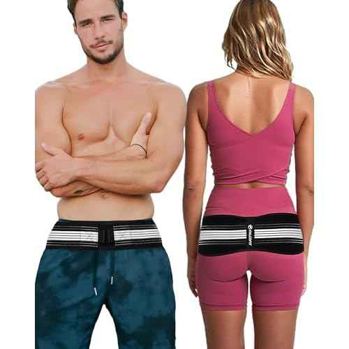 SI Belt for Men and Women ? Sacroiliac Pelvic Support for Lower Back, Hip, and Sciatica Pain Relief ? Adjustable Lumbar Brace for Pelvic Stability, Widened Design (Medium)