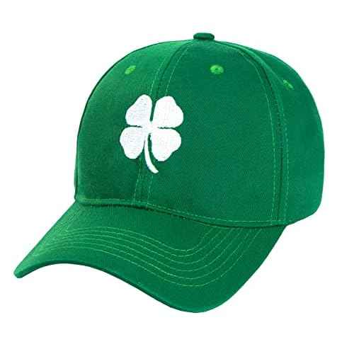 St. Patrick's Day 4 Leaf Clover Baseball Hat Adjustable Embroidery Shamrock Baseball Cap for Men and Women