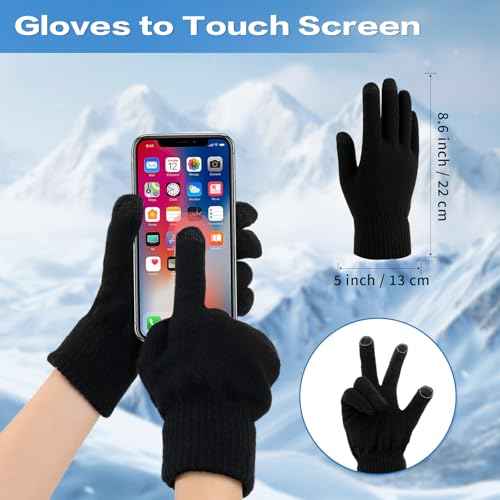 Womens Winter Hat Scarf Gloves Set, Thick Beanie Glove Neck Warmer for Women Men, Warm Winter Stretchy Knit Gloves Hat