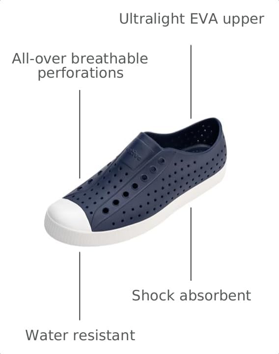 Lightweight Unisex Sneakers - Jefferson Slip-On Shoes in Regatta Blue & Shell White - Native Shoes