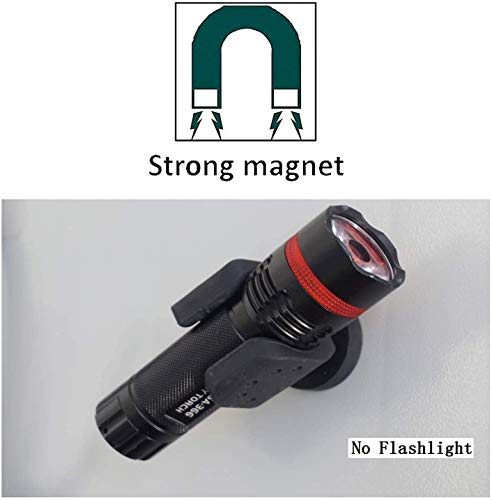 Magnetic Flashlight Mounts Set of 4 - Heavy Duty Rubber-Coated Bases for 30-43mm & 22-28mm Diameter Lights