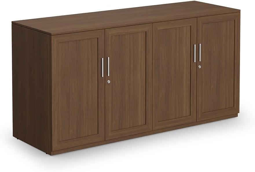 NBF Work Office Credenza - Modern Buffet Cabinet with Storage - Credenza Storage Cabinet with Drawers - Office Credenza with Gray Laminate (72" W x 24" D)