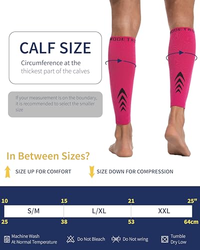 Modetro Sports Calf Compression Sleeves Large-X-Large Pink - Shin Support for Running & Injury Relief