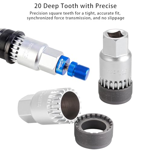 Bike Bottom Bracket Removal Tool Kit with 20-Tooth Spline & Anti-Drop Rod