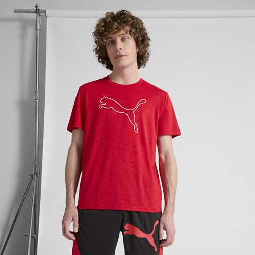 Men's PUMA Train All Day Essentials T-Shirt XL - Red Heather, Moisture-Wicking