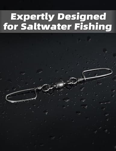 75lb Double Snap Swivels Stainless Steel Saltwater Fishing Tackle Connector