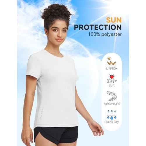 baleaf Women's Running Shirts Short Sleeve Workout Athletic Tops Moisture Wicking Quick Dry Exercise Hiking UV Sun Shirt