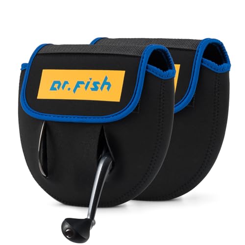 Dr.Fish Spinning Reel Cover 1000-3000, Neoprene Protective Bag with Handle Slot - 2 Pack