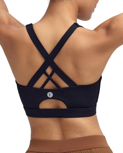 RUNNING GIRL Medium Black High Impact Sports Bra with Molded Cups & Sewn-in Pads