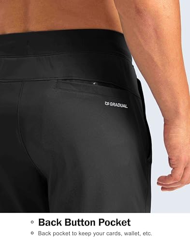 Men's Athletic Sweatpants with Zipper Pockets - Stretch Golf Workout Pants, 30-34 Inch Inseam