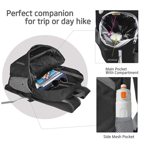35L Foldable Waterproof Backpack For Outdoor Sports Travel Inside Wet Clothes Compartment Packable For Multiple