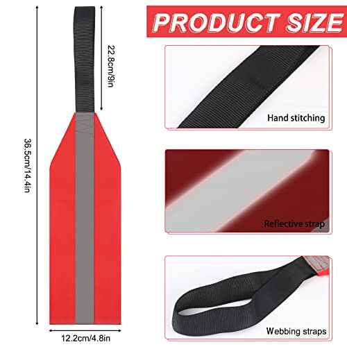 2 Pack High Visibility Safety Flag - Red Warning Flag with Reflective Strip for Canoes, Boats, Trucks, Trailers