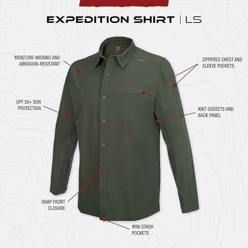 Vertx Expedition Men's Long Sleeve Shirt, Tactical, CCW Compatible, with Sun Protection