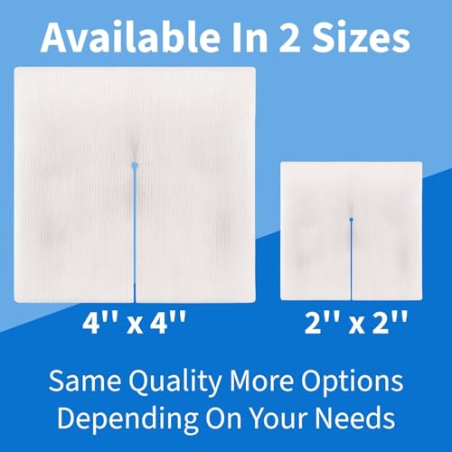 Sterile 6-Ply Split Drain Gauze Pads - 4x4 Inches, 100 Pack - Latex-Free, Conforming for Wound Care and IV Lines - Variation of 100