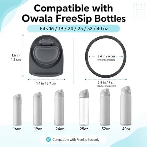 Joshey Rubber Seal Replacement Gasket Stopper Set for Owala FreeSip 8 oz