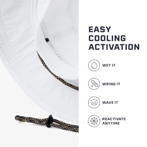 MISSION Cooling UPF Boonie Hat - Unisex Sun Hat for Hiking, Beach & Fishing - White Variant