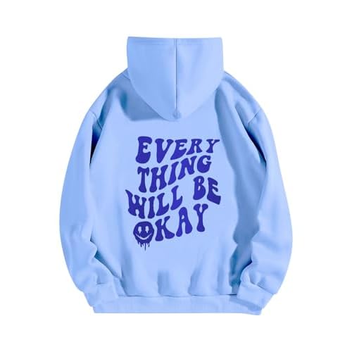 SOLY HUX Women's Oversized Sweatshirt Graphic Hoodies Casual Long Sleeve Loose Pullover Tops with Kangaroo Pocket