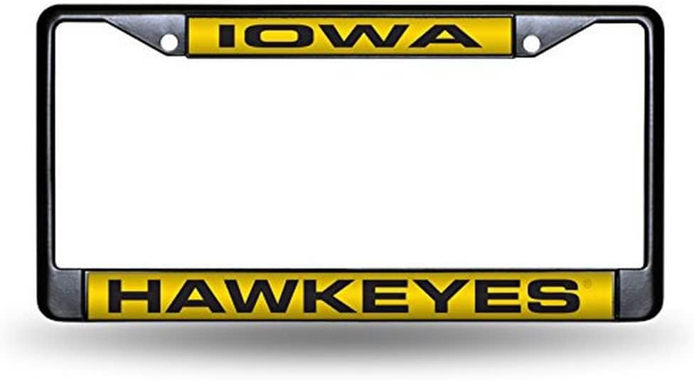 Rico Industries NCAA Black Laser Cut Chrome Frame 12" x 6" Black Laser Cut Chrome Frame - Car/Truck/SUV Automobile Accessory