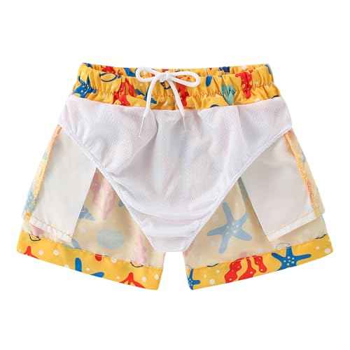 Boys Swim Trunks Toddler Broad Swim Shorts Quick Dry Kids Bathing Suit Boy Swimsuit Set with Pockets