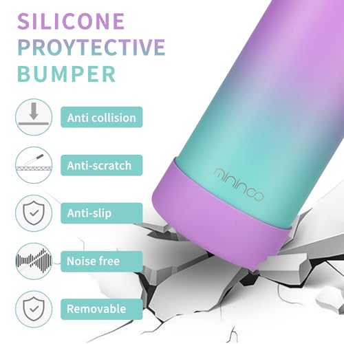 Insulated Water Bottle for Kids 16oz with Straw Lid - Purple Sky - School & Travel