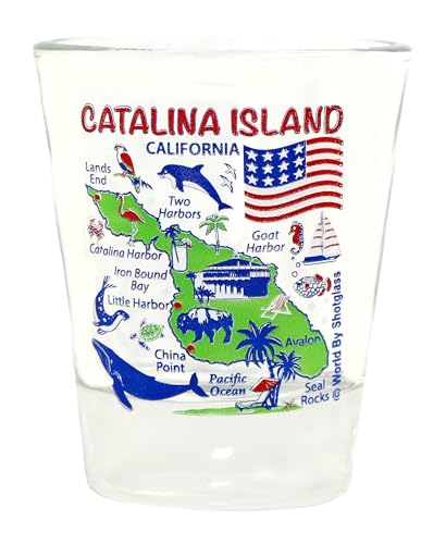 Catalina Island Map Shot Glass - California Souvenir Collectible