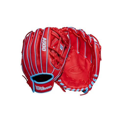 Youth Infield Baseball Glove 11.5 Inch Left Hand Throw Red Blue White
