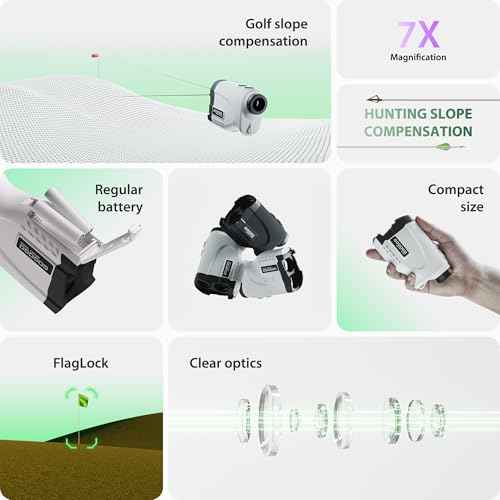 Gogogo Sport Vpro GS24 Golf & Hunting Laser Rangefinder, 7X Magnification, 1200 Yard Distance Measuring Range Finder with High-Precision Flag Pole Locking Vibration Function Slope Mode Continuous Scan