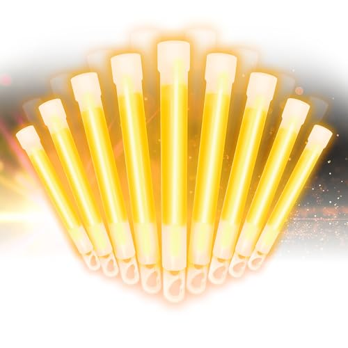 Glow Fever Super Bright Emergency Safety Military Grade Glow Sticks with 30 Minutes Duration. Great for Concerts Live Events, Camping, Dancing, Weddings and Summer Vacation (Orange, 10PCS)