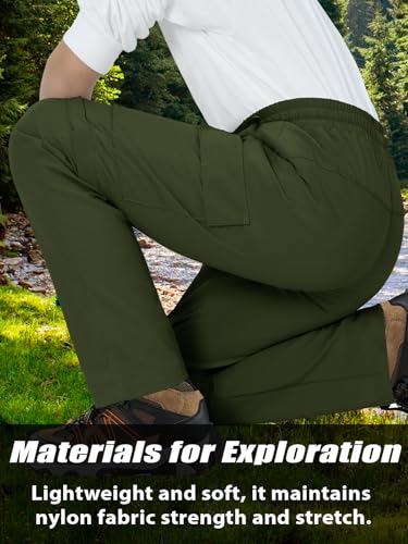 Kids Convertible Hiking Pants Medium Navy - Waterproof Quick Dry Scout Pants for Boys 4-18Y