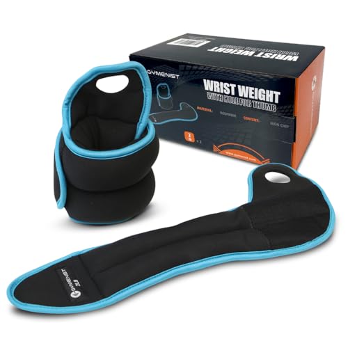 2 LB Wrist Weights with Thumb Hole for Running & Cardio Exercises - Black