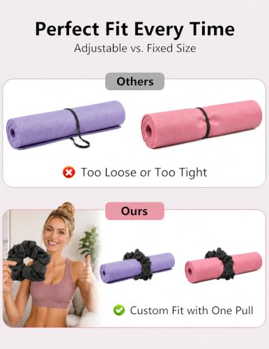 Dark Gray Yoga Mat Scrunchie & Strap Carrier for Pilates & Exercise